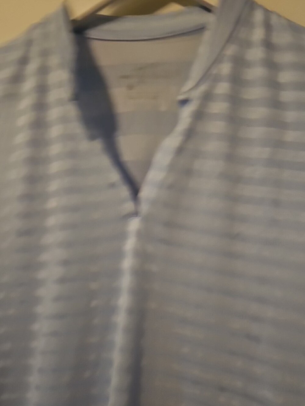 Nike Light Blue Striped Sleeveless Polo TopL - Picture 3 of 5